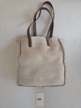 UGG Australia Claire Shearling Sheepskin Tote Bag Rare 2014 Archive Beige NWOT